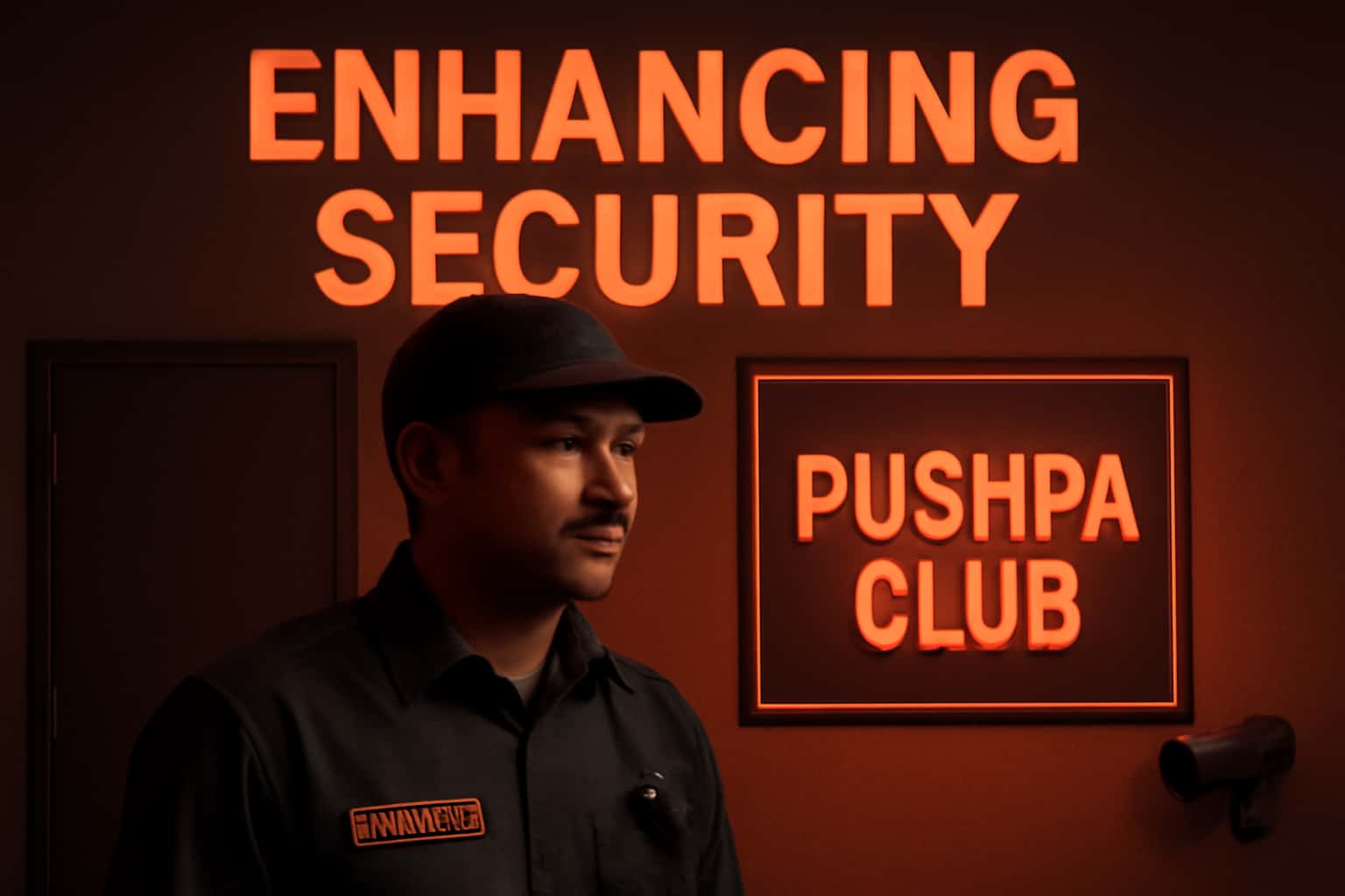 An illustrative scene showcasing security measures for the Pushpa Club platform.